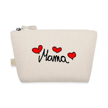 Maman - Doux design avec des cœurs - Trousse biologique - nature - Devant