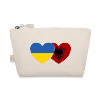Ukraine Albania Heart Flag - Organic Pouch - nature - Front