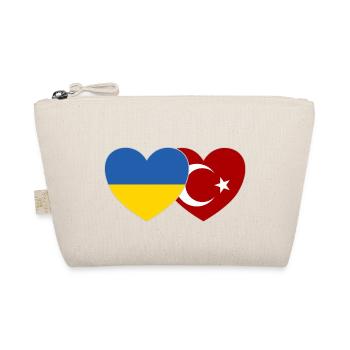 Ukraine Turkey Heart Flag - Organic Pouch - nature - Front