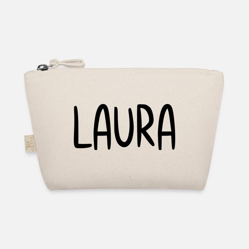 Laura Custom Name Schriftart Text Geburtstag - Bio-Täschchen - Natur