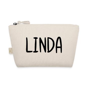 Linda Custom Name Schriftart Text Geburtstag - Bio-Täschchen - Natur - Vorne