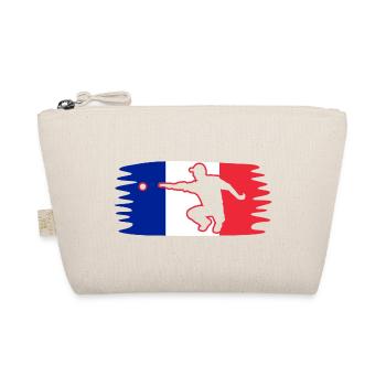 France Flag Boule Player Pétanque - Organic Pouch - nature - Front