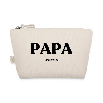 Papa since 2022 - Design black - Organic Pouch - nature - Front