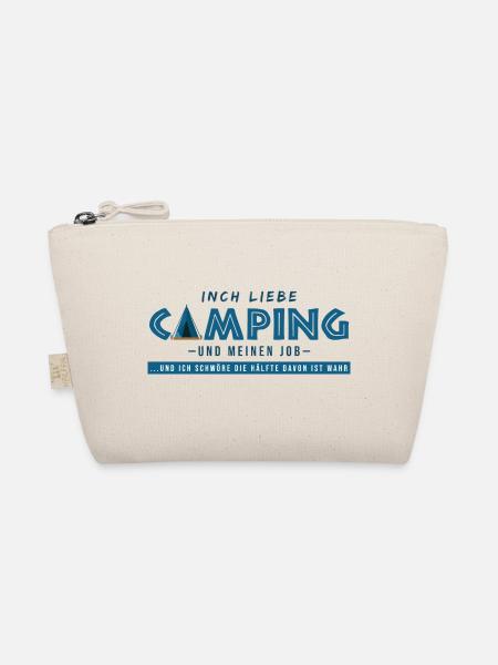 campen arbeit campingwagen lustige sprüche camper - Bio-Täschchen - Natur - Vorne