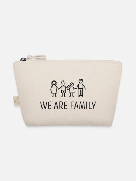 We are family dad mom boy girl - Trousse biologique - nature - Devant