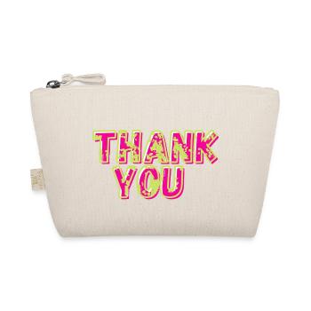 Thank you Thank you Pink Green Thank you - Organic Pouch - nature - Front