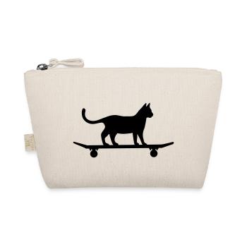 Chat sur skateboard - Trousse biologique - nature - Devant