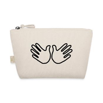 Emoji Hand offen Skizze schwarz - Bio-Täschchen - Natur - Vorne