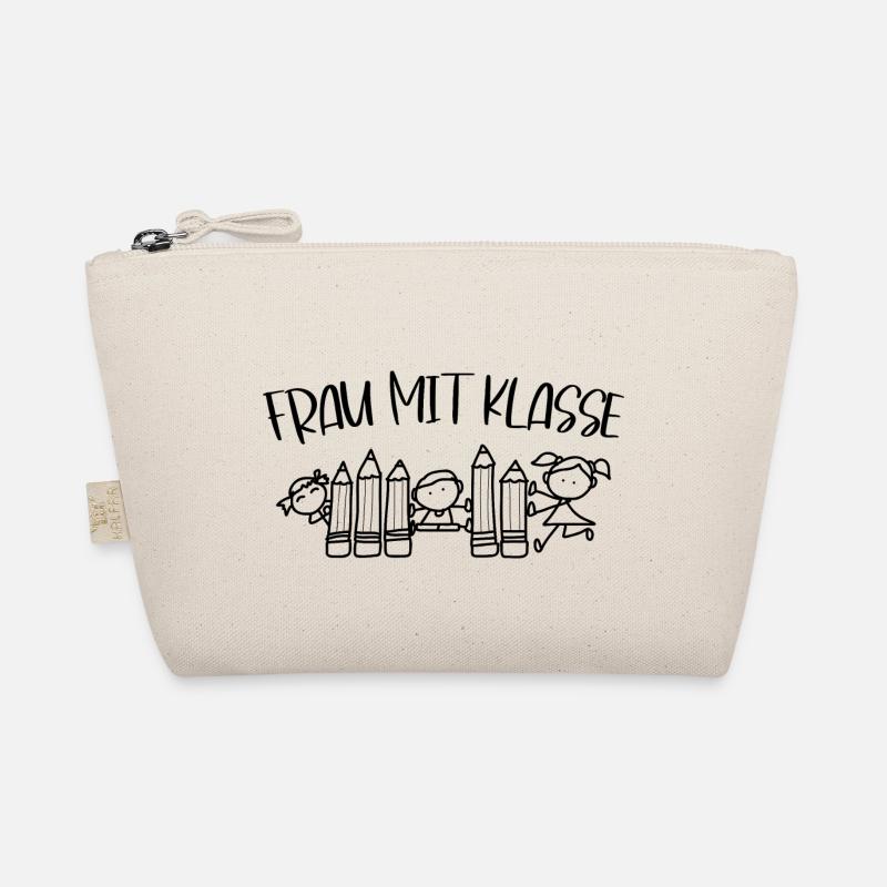 Frau mit Klasse Lehrerin Lehrerspruch lustig Bio-Täschchen