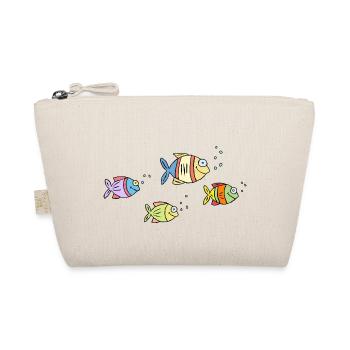 bunte Fische Wasser Meer Graffiti Kinderzeichnung - Bio-Täschchen - Natur - Vorne