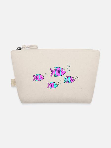 Fish Cichlid Water Sea Graffiti Drawing - Organic Pouch - nature - Front