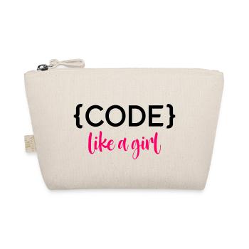Code Like A Girl Programming Coder Computer Geek D - Bio-Täschchen - Natur - Vorne