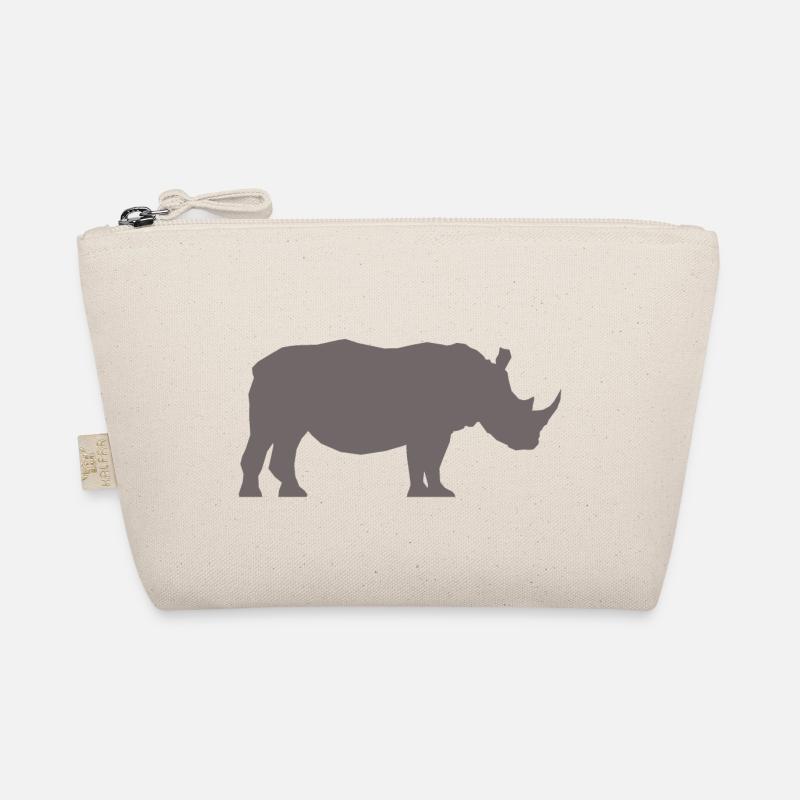 Rhino Profile Grey - Organic Pouch - nature