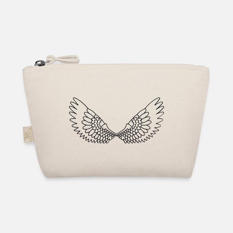 Open wings with feathers Organic Pouch