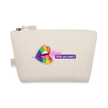 LGBT Colorful Lips Love what you want Gift idea - Organic Pouch - nature - Front