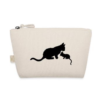Mama Katze Kitten Silhouette - Bio-Täschchen - Natur - Vorne