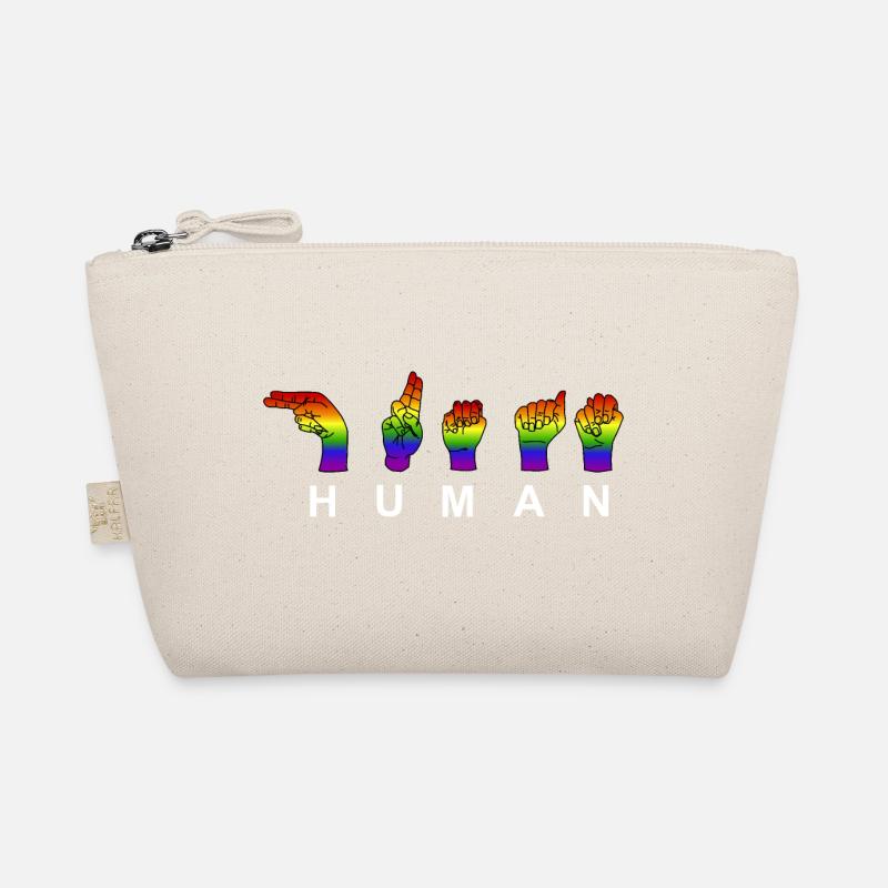 Show your PRIDE. HUMAN - RESPECT - Handzeichen - Bio-Täschchen - Natur