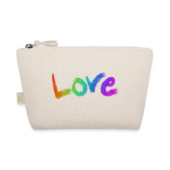 Love Text Rainbow - Organic Pouch - nature - Front