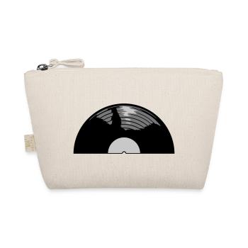 Halbe Vinyl Schallplatte Musik - Bio-Täschchen - Natur - Vorne
