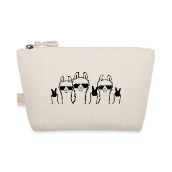 Peace Llamas crew friends - Organic Pouch - nature - Front