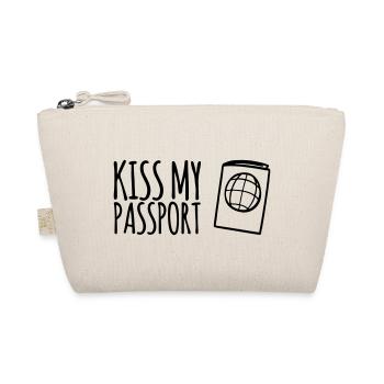 Kiss My Passport Gift Idea Travelers - Organic Pouch - nature - Front