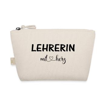 Lehrerin mit Herz - personalisierbar - Bio-Täschchen - Natur - Vorne