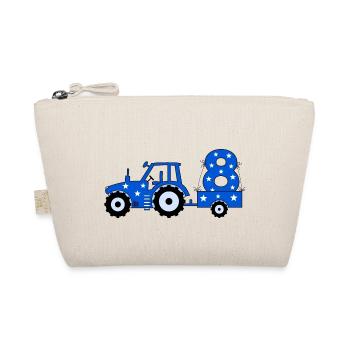 8th Birthday Tractor - Organic Pouch - nature - Front