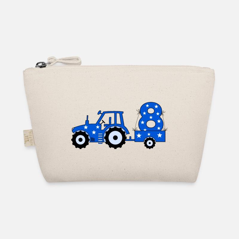 8th Birthday Tractor Organic Pouch