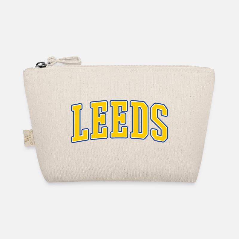 Leeds Varsity Lettering Yellow Blue Organic Pouch