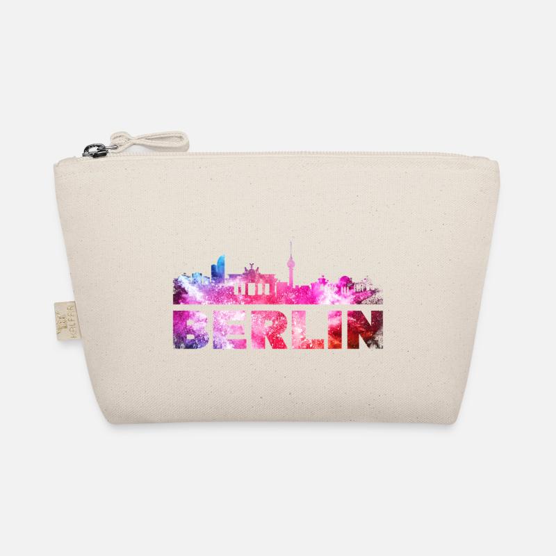 Berlin Deutschland Stadt Skyline Schrift Splash - Bio-Täschchen - Natur