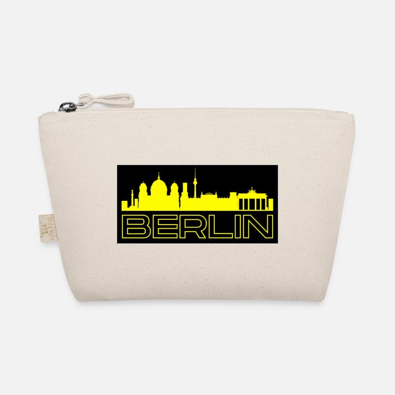 Berlin - mit Skyline in gelb Bio-Täschchen