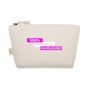 100% Premium Fahrlehrer - Fahrschule Führerschein - Bio-Täschchen - Natur - Vorne