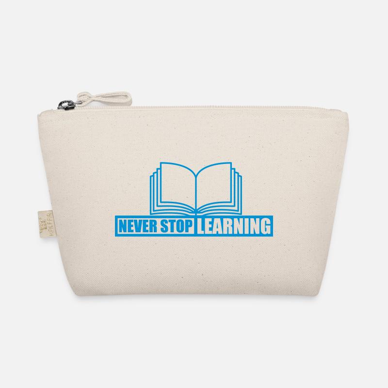 never stop learning Zitat Bio-Täschchen