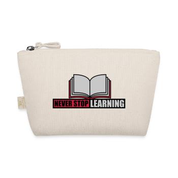 never stop learning quote - Organic Pouch - nature - Front