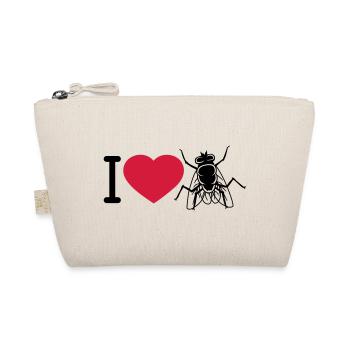 I Love Housefly Heart - Organic Pouch - nature - Front