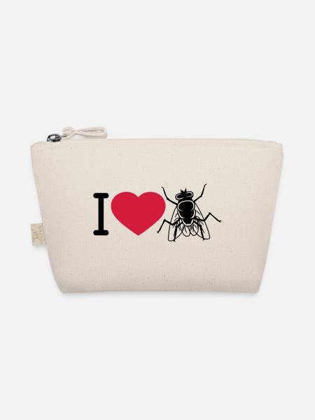 I Love Stubenfliege Herz - Bio-Täschchen - Natur - Vorne