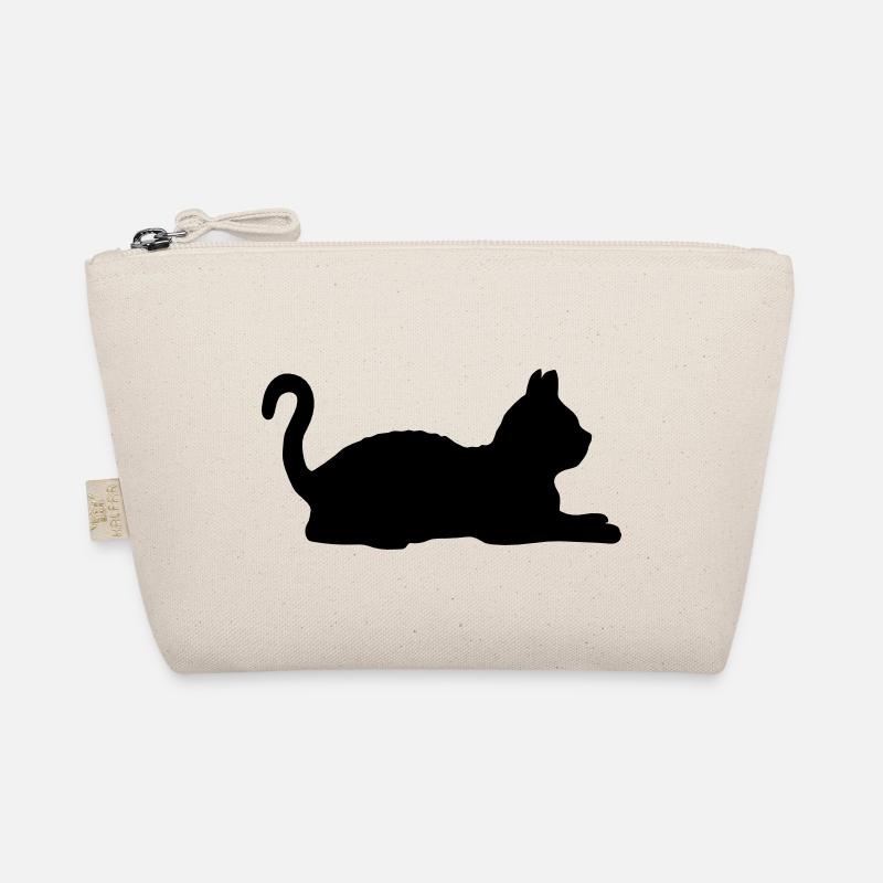 Love lying cat silhouette Organic Pouch