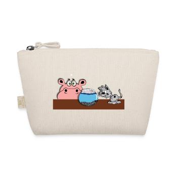 goldfish fish glass animal comic hippo cat kids - Organic Pouch - nature - Front