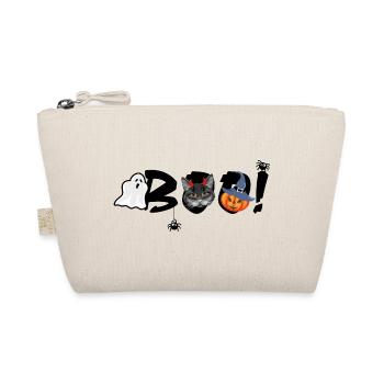 Funny Halloween banner with black cat - Organic Pouch - nature - Front