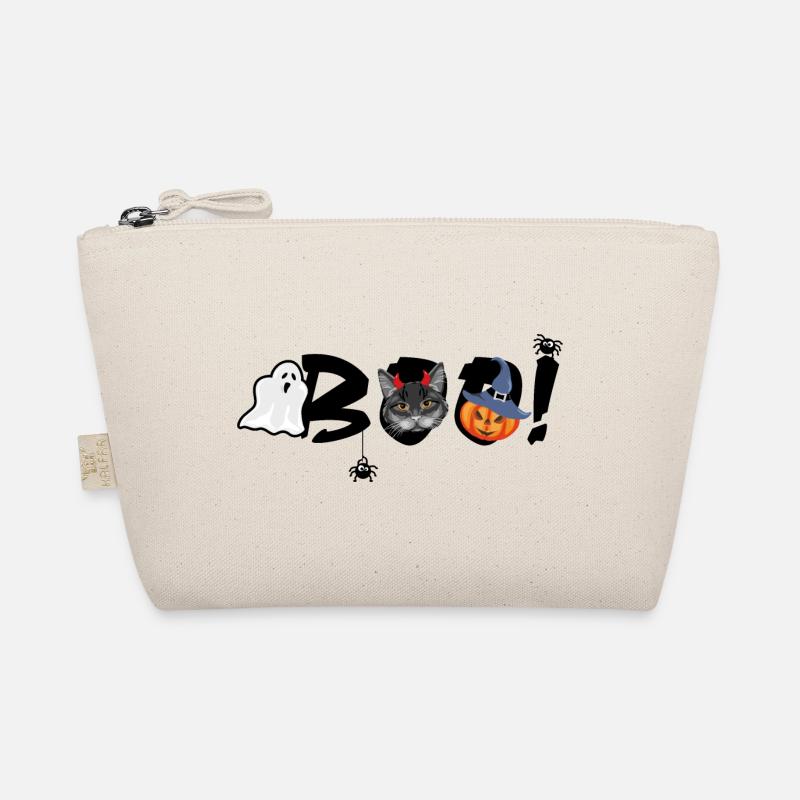 Drôle de bannière d’Halloween avec chat noir Trousse biologique