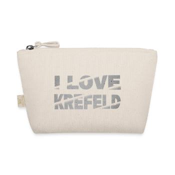 Krefeld Germany City Font Skyline I Love - Organic Pouch - nature - Front
