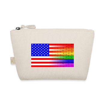 Schwule Regenbogenwand Amerikanische Flagge - Bio-Täschchen - Natur - Vorne
