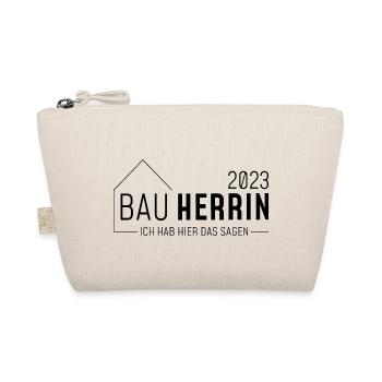 Bauherrin 2023 // Ich habe hier das sagen //dunkel - Bio-Täschchen - Natur - Vorne