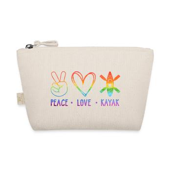 Peace Love Kayak Canoe Kayaking Rower Rowing Paddl - Bio-Täschchen - Natur - Vorne