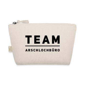 TEAM A-lochbüro. Lustiges T-Shirt für ein Büro : ) - Bio-Täschchen - Natur - Vorne