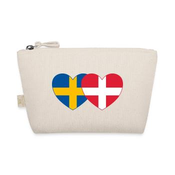 Schweden Dänemark Flagge Herz - Bio-Täschchen - Natur - Vorne