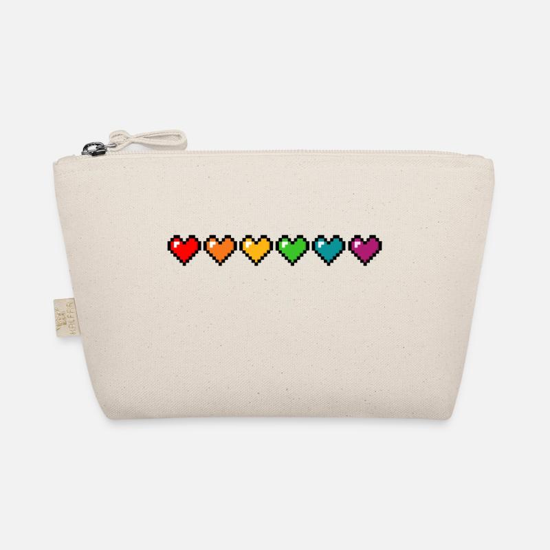 Cœurs Pride Pixel - Trousse biologique - nature