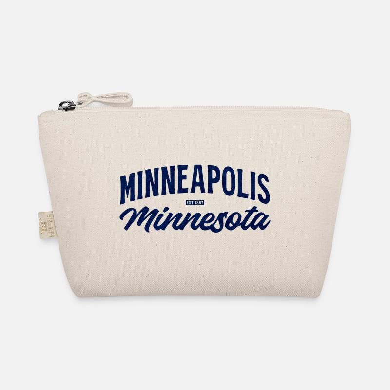 Minneapolis, Minnesota Script Blue Vintage Trousse biologique