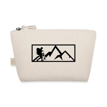 Hikers in front of stylized mountains - Organic Pouch - nature - Front