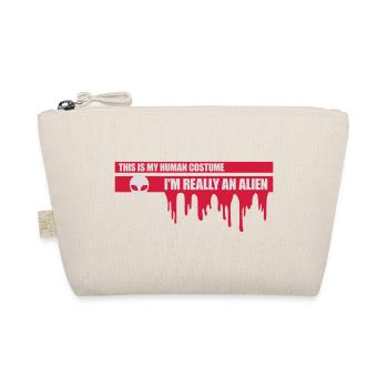 human costume alien quote - Organic Pouch - nature - Front